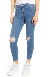 Topshop Jamie Ripped Jeans Denim Blue at Nordstrom